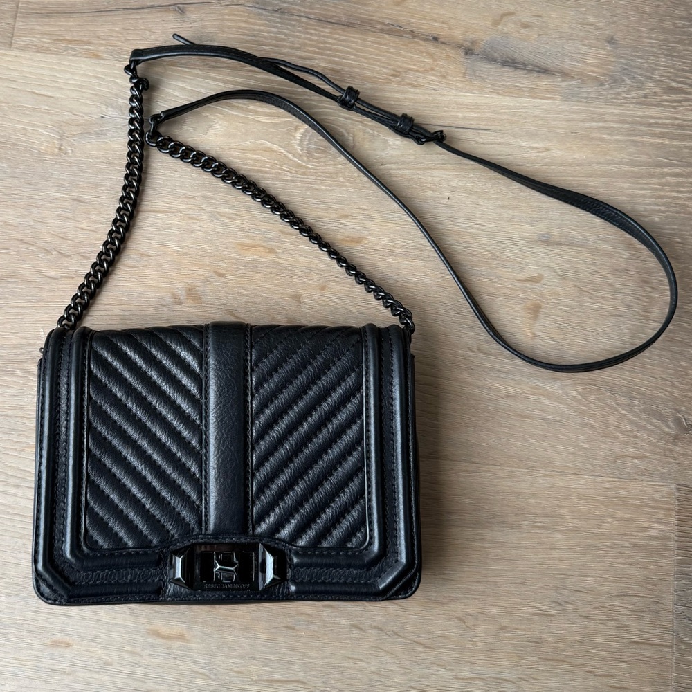 Rebecca Minkoff Black Love Quilted Crossbody Bag